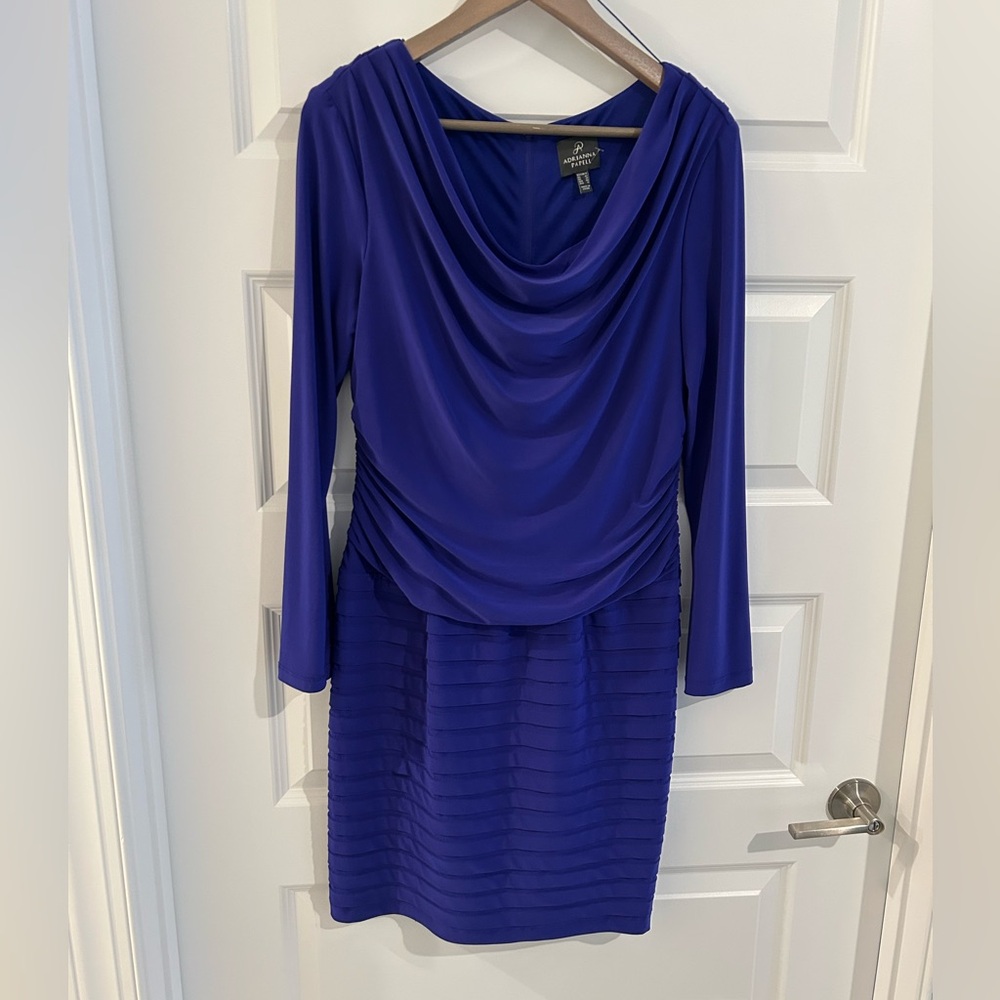 Adrianna Papell Long Sleeve Dress Purple Size 10